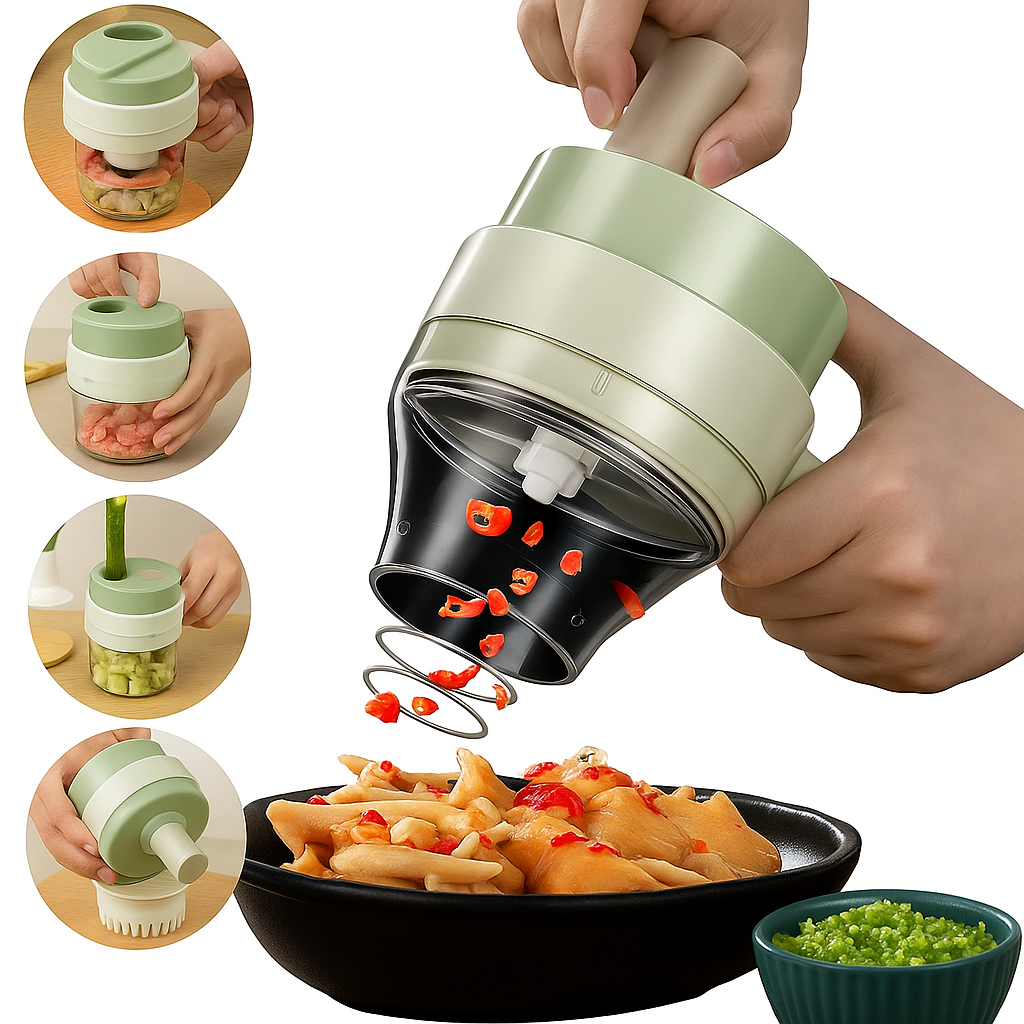 Cortador Elétrico De Legumes 4 Em 1 Sem Fio.
