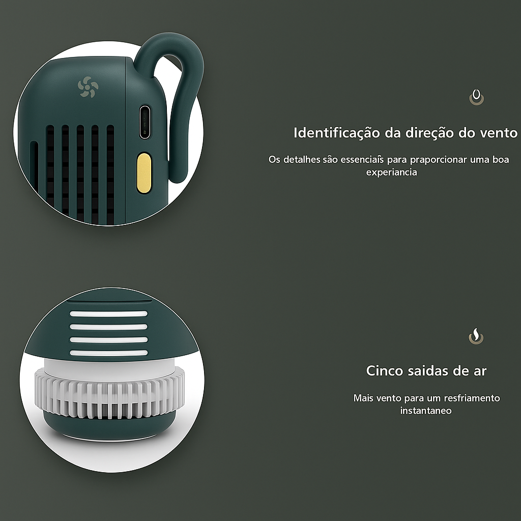 Mine ventilador portátil 360 graus