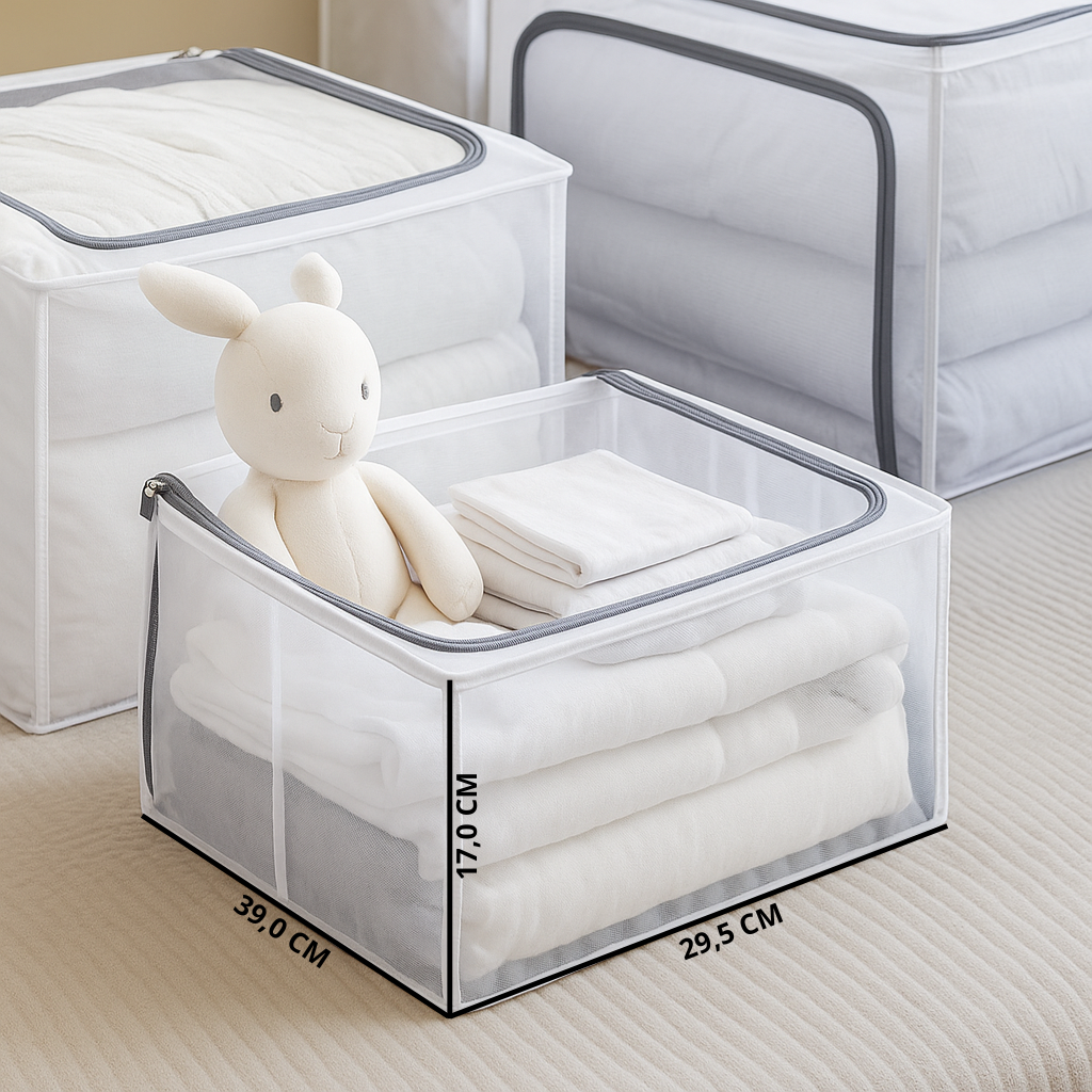 Kit 2 caixas organizadora 24L - Roupas, Edredom, Closet, Armário