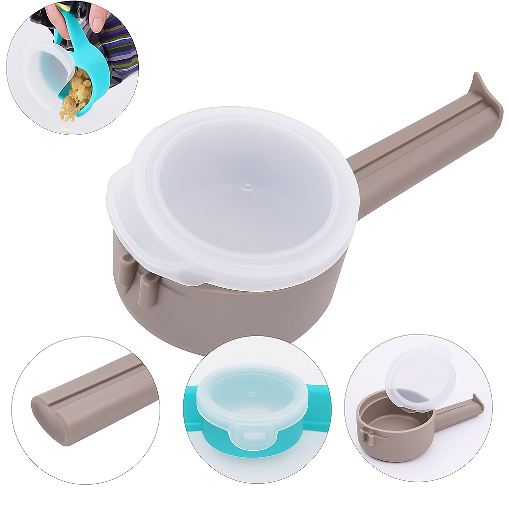 4Pcs Clip De Saco Com Tampa, De Alimentos Para Selagem Tampa Plástica Reutilizável , Lanche