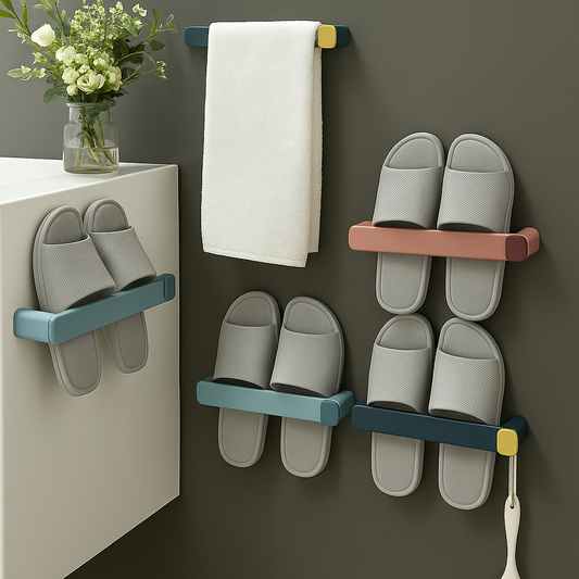 Porta Toalha Para Banheiro Sem Furo Com Suporte De Adesivos Multiuso.