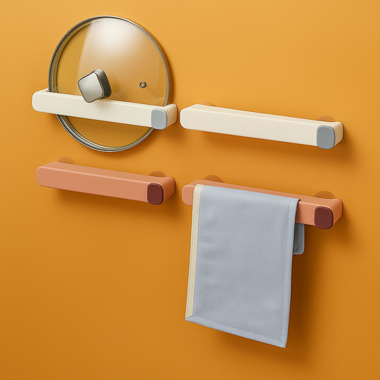 Porta Toalha Para Banheiro Sem Furo Com Suporte De Adesivos Multiuso.